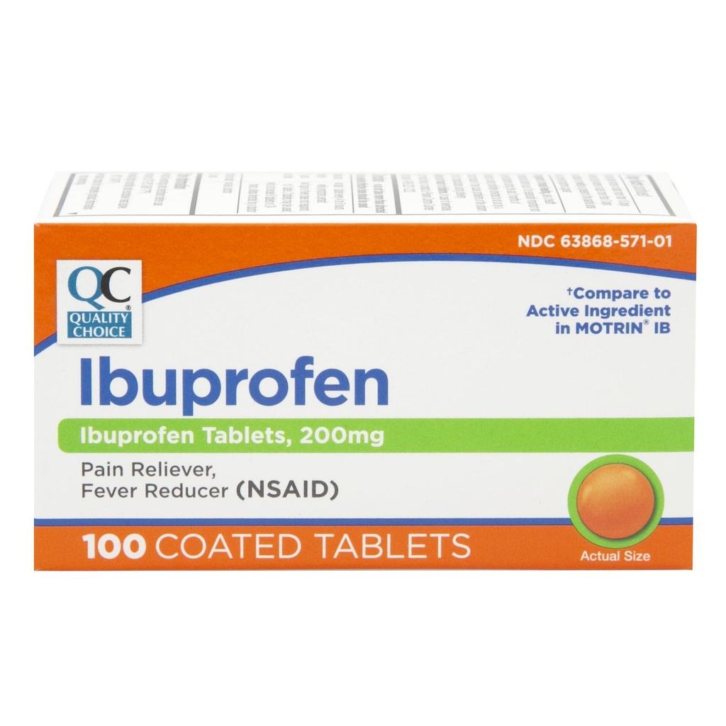 Wybór jakości Ibuprofen Tablets, 200 mg, Ból Reliever i gorączka Reducer dla zapalenia stawów, Ból zęba, Ból pleców, Ból głowy, Ache ciała i więcej 100 Liczba tabletek powlekanych