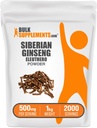BulkSupplements.com Eleuthero Powder - Siberian Ginseng Powder, Eleutherococcus senticosus, Ginseng Herbal Supplement - Gluten Free, 500 mg na jedną porcję, 1 kg (2,2 kg) (opakowanie 1)