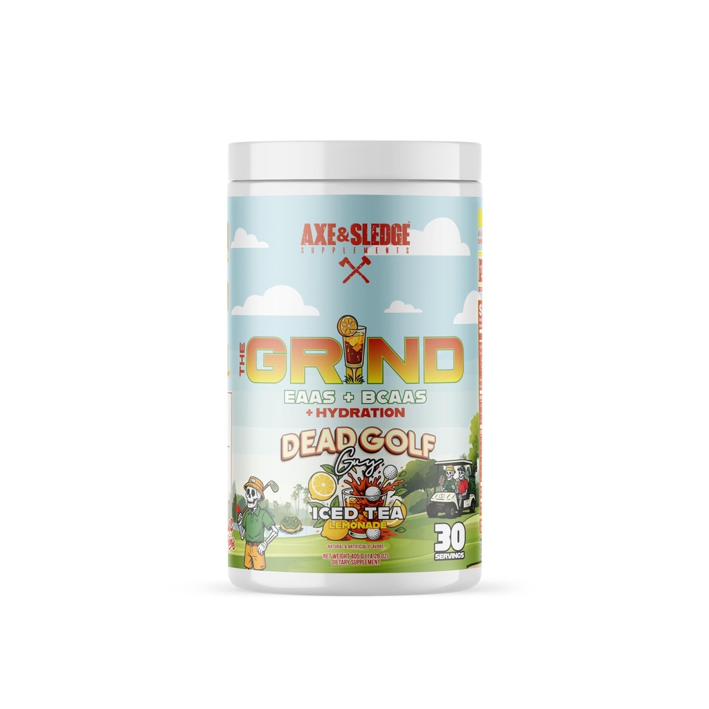 Axe & Sledge The Grind Essential Acids Amino Acids 124; EAA & BCAA Powder Building 124; Muscle Recovery & Electrolytes for Hydration Assistance 124; Stimulant- Free, Vegan Acids 124; 30 Servings, Dead Golf Guy