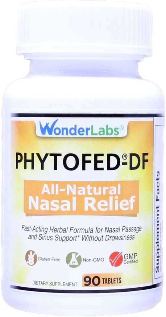 Wonder Laboratories Phytofed- DF All- Natural Nasal Relief and Decongestant, 90 Tablets