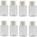12PCS 30ML 1OZ Przezroczyste butelki z tworzywa sztucznego z białym kapslem śrubowym w proszku stałym Kapsułki Pill Tablet Holder Storage Box Refilling Przenośny pojemnik Trwały Jar Pot dla podróży codzienne życie