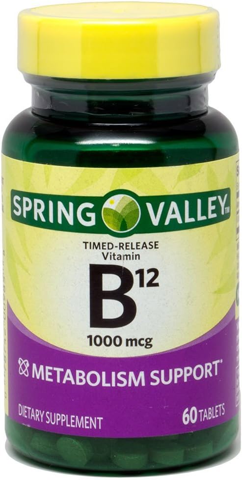 Spring Valley - Witamina B- 12 1000 mcg, Rozpuszczalnik Timed, 60 tabletek