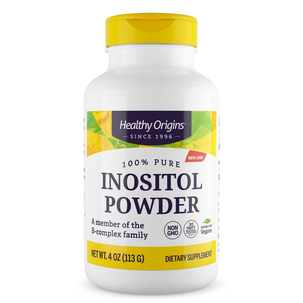 Zdrowe Origins Inositol Proszek, 113 g - dla skóry, włosów i paznokci Zdrowie - witamina B8 Proszek Suplement - Część B Complex Family - Wegan, Non-GMO & Gluten- suplement - 4 Oz