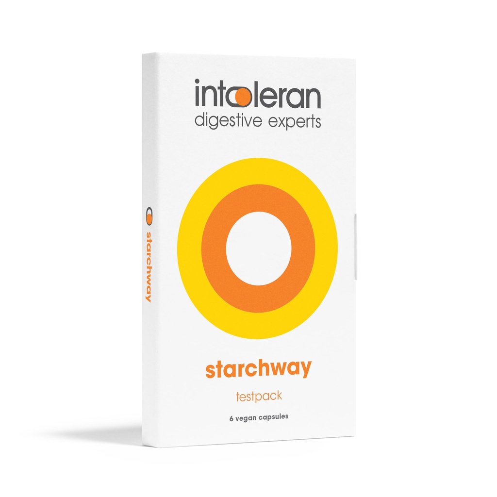 Intoleranan Starchway Digestive Enzymes - testpack 6 capsules Nex124; Supplement for Starch & Sacrose Intolerantion Equipment 124; Helps Digest Cugars & Strarchy Foods Nex124; Invertase & Gluco- Amylase Enzymes Nex124; Vegan Nex124; Low FODMAP