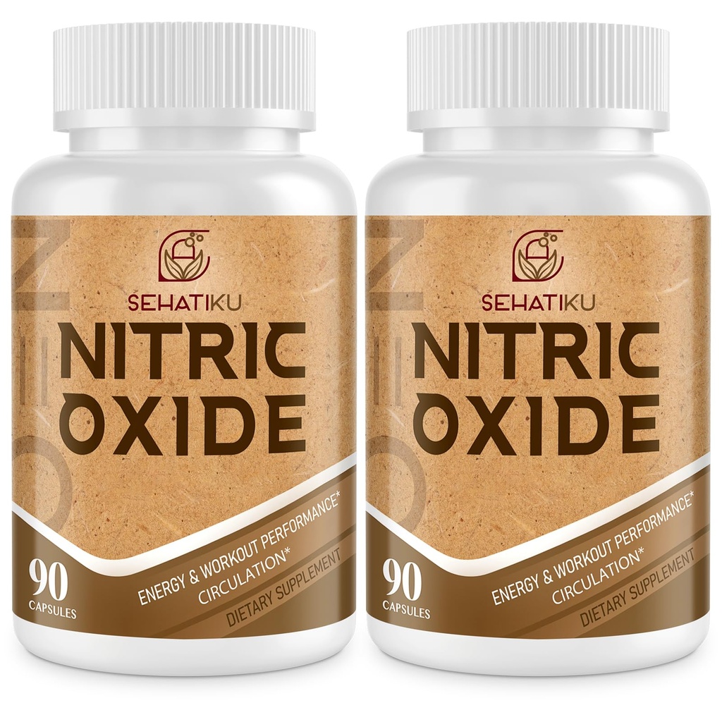 Suplement tlenku azotu, booster tlenku azotu & 6- in-1 Phytonutrient blend for Heart, Flow, Immune - 90 kapsułki (2 butelki)