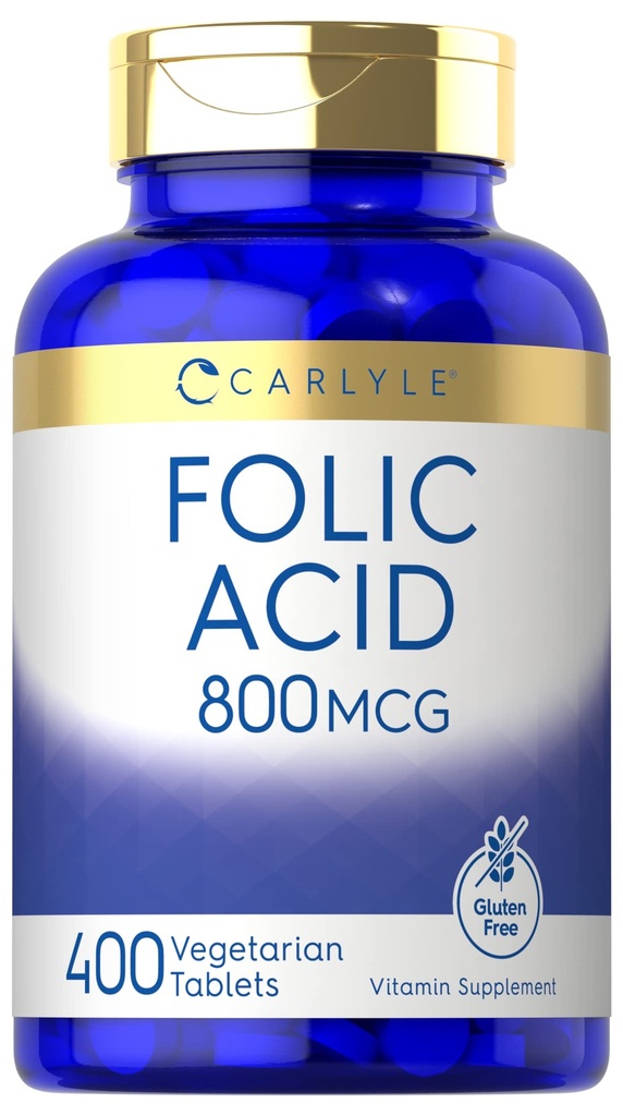 Carlyle Folic Acid 800 Mcg Tabletki 124; 400 Hrabia 124; Wegetarianin, Non-GMO, Gluten Free