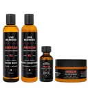 Zestaw do pielęgnacji brody na żywo - Wash, Conditioner, Butter and Oil - Made in the USA with All- Natural Ingredients - Mens Groom Set Agriculture 124; American Scent - Cedar, Vetiver, Bergamot