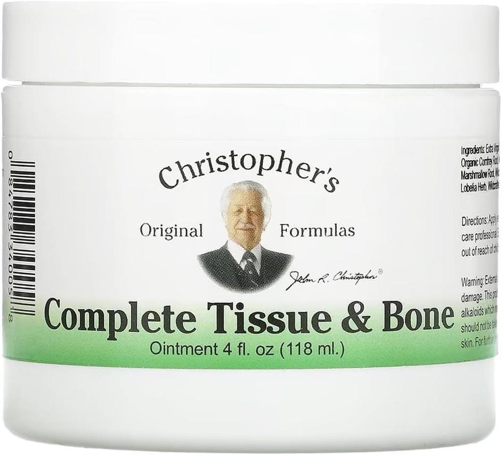 Oryginalne wzory Christophera Kompletna tkanka & Ointment kości, Herbal Topical for Muscle & Joint Support, 4 fl oz