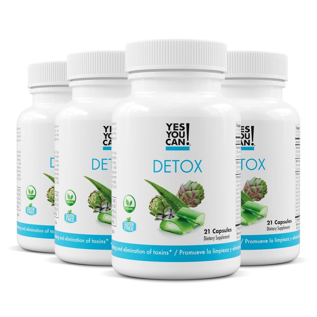 Tak, możesz! Natural Detox Pills - Oczyszczanie diuretyczne z elektrolitami i witaminami - Pomaga w zatrzymywaniu wody - Bez glutenu, 21 Kapsułki (4 opakowania)