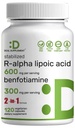 DEAL SUPLEMENT R Alpha Lipoic Acid 600mg z benfotiaminą 300mg na Podawanie, 120 Kapsułek wegetariańskich - 200mg R- ALA na Kapsułkę - Suplement przeciwutleniający do wspomagania energii i układu nerwowego