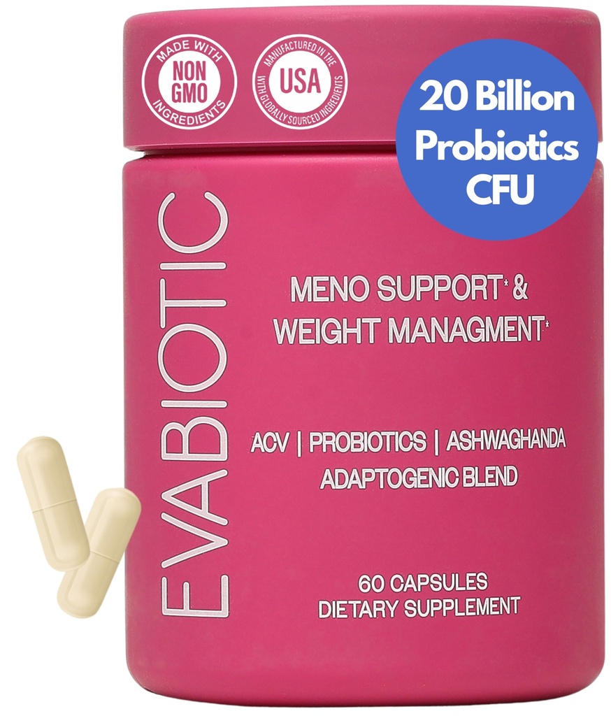 Kompletna menopauza witaminy - Ashwaghanda, Probiotyki, ACV do zarządzania wagą, Gorące błyski, nocne poty, Bloat, Hormone Balance - Wegan 60 Czapki Menopauza Suplementy dla kobiet nie-GMO