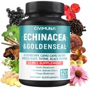 Echinacea Extract Kapsułki z Echinacea, Goldenseal Root, Elderberry i więcej - 120 Kapsułki dla 4 miesięcy dostaw