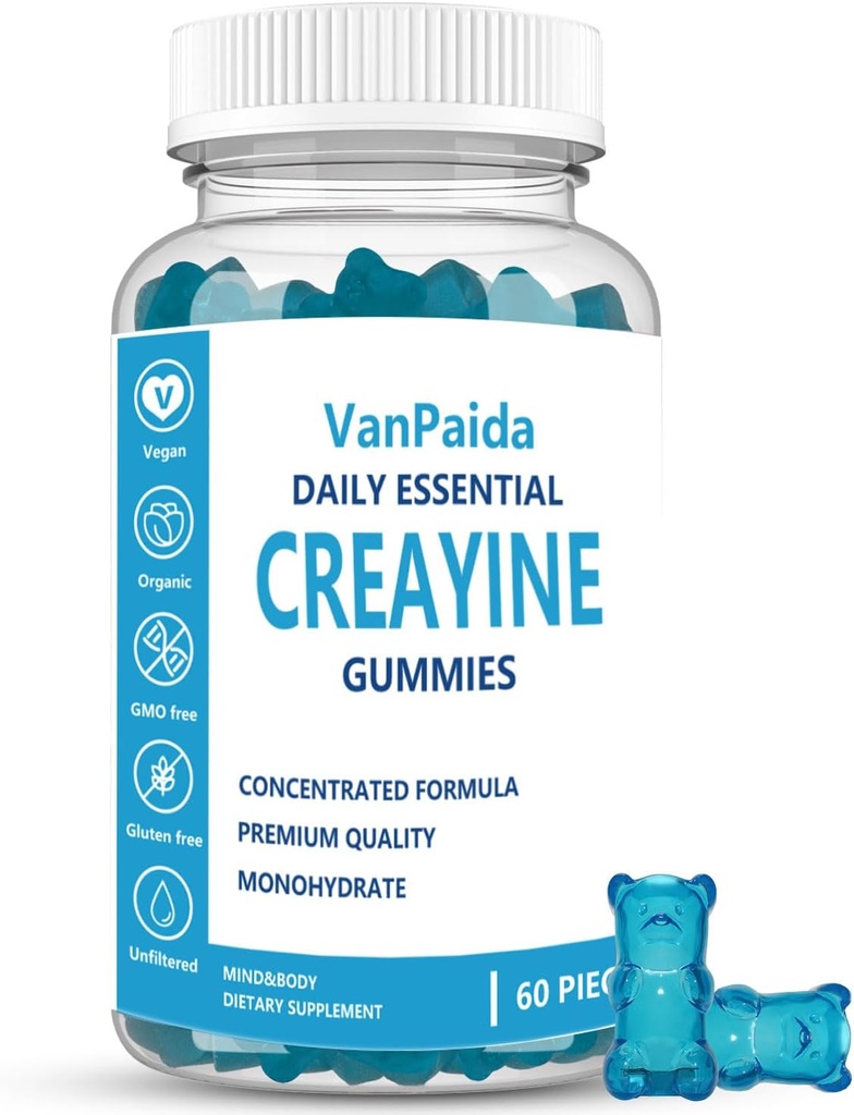 Gummie kreatynowe Monhydrat, Jedwabny Kreator do żucia, Boost mięśni, Energy Boost, Pre- Workout Supplement, Wzmocnione Bursty, Wegan, Wsparcie wzrostu mięśni, Odzysk & Wydajność, Gluten Free