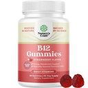 Witamina B12 Gumiaki dla dorosłych - Bezcukrowa Witamina B12 1000 µg Gumy do żucia dla energii i nastrojów Wsparcie immunologiczne & Nerwy Zdrowie - Kosher Non-GMO & Gluten Bezpłatne uzupełnienie dla kobiet i mężczyzn - 60 Hrabia