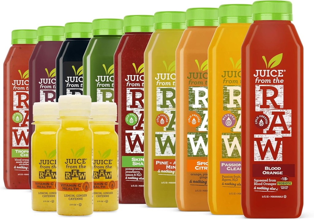 Sok z 9-dniowego RAW Vitamin- C Odporność Oczyścić Najpopularniejszy Sok Cleanse / Detox / 100% Surowych Soków Cold- Pressed (18 Butelki + 9 Zdjęcia)