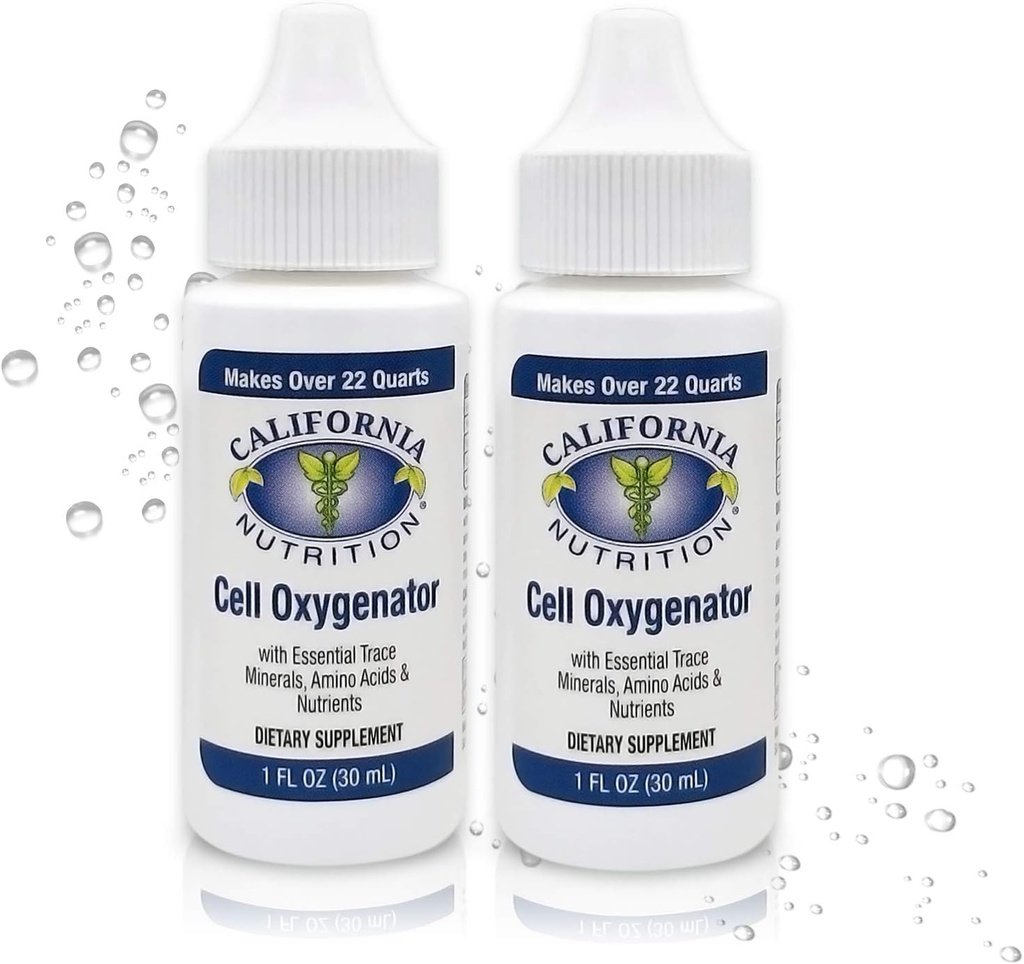 Cell Oxygenator 1 Butelka Fl Oz (Opakowanie 2), Płynne krople tlenu Codzienne suplement odżywczy dla większego systemu immunologicznego, Minerały śladowe i aminokwasy dla sportowców Sport