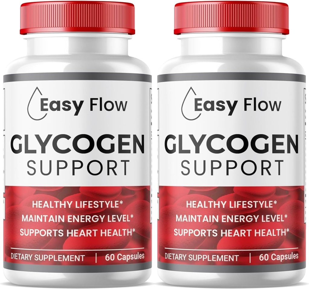 (2 opakowania) Easy Flow Glycogen, EasyFlow Glycogen Support kapsułki, Glyco Optimizer Formuła, Natural Blood Vessel Cleaner, Premium Easy Flow Glycogen Support (120 kapsułki)