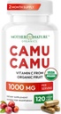 Witamina organiczna C z Camu Camu kapsułki 1000 mg, pakowana z naturalnym VIT C, surowe przeciwutleniacze - suplement immunologiczny i anty- Starzenie się skóry - Proszek organiczny, Wegan, Non-GMO (120 Count)