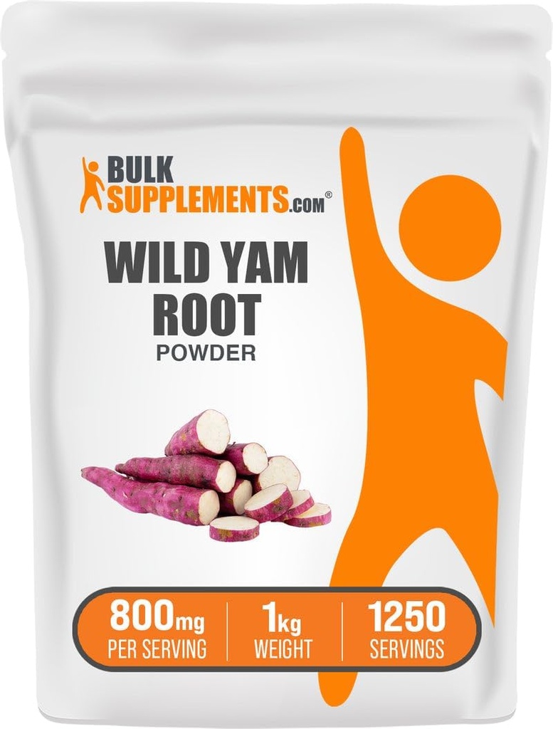 BulkSupplements.com Wild Yam Powder - Suplement odżywczy, Wild Yam Supplement - Gluten Free, 800mg per Serving, 1kg (2,2 kg) (Opakowanie po 1)