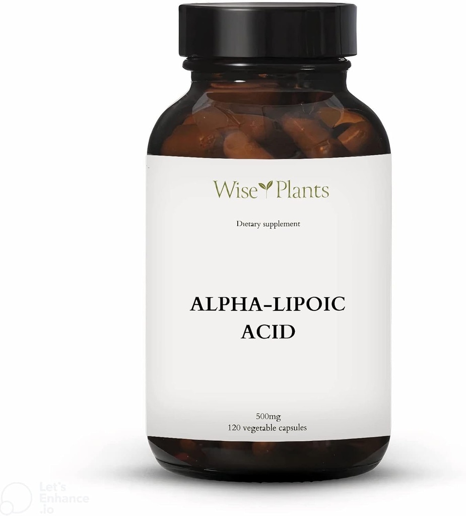 Kwas alfa- lipoinowy - Non-GMO - 500mg, 120 Służenia (4 miesiące dostaw), Poziom energii, Mitochondria Wsparcie