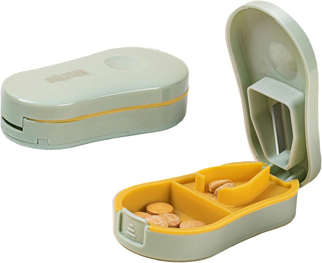 Lekkie zielone małe pióro Cutter Splitter z urządzeniem do cysterny dla małych i małych tabletek, Cięcia Vitamin tablets, Przenośne Extable Pill Crusher do kieszeni torebki