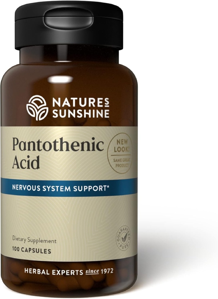 Nature 's Sunshine Pantothenic Acid, 100 Kapsułki 124; Witamina B5 Wspiera systemy nerwowe, pomaga funkcji Gland nadnerczy, i jest wymagane, aby niektóre hormony