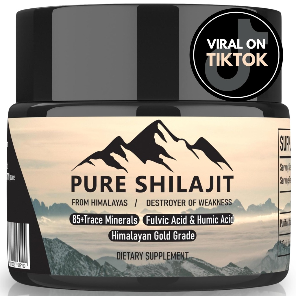 Himalajski Resin dla mężczyzn i kobiet, Organic Natural Supplement z 85 + Ślad minerałów + Kwas Humiczny, Wysokiej mocy zapewnienie energii, Siła i odporność (30g Nowy)