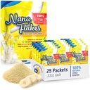 Nana Flakes 100% Pure Banana Flakes Medical Food Powder - Zmniejszenie spożycia tłuszczu & Natural Remedy do Biegunki i Poparzenia Serca - Wielkie źródło białka i włókno (25 opakowań jednorazowych)