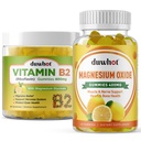 Migrena Relief - Witamina B2 Gummies (Riboflavin) 400mg & Magnezu tlenek Gummies 400mg, Ból głowy Relief & Wsparcie układu nerwowego