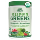 Kraj Farmy Organiczne Super Zielony Naturalny Flavor, 50 Organic Super Foods, Pakowane z włóknem, USDA Organic Drink Mix, Owoce, Warzywa, Grzyby i Probiotyki, Wsparcie energii, 6g Fiber