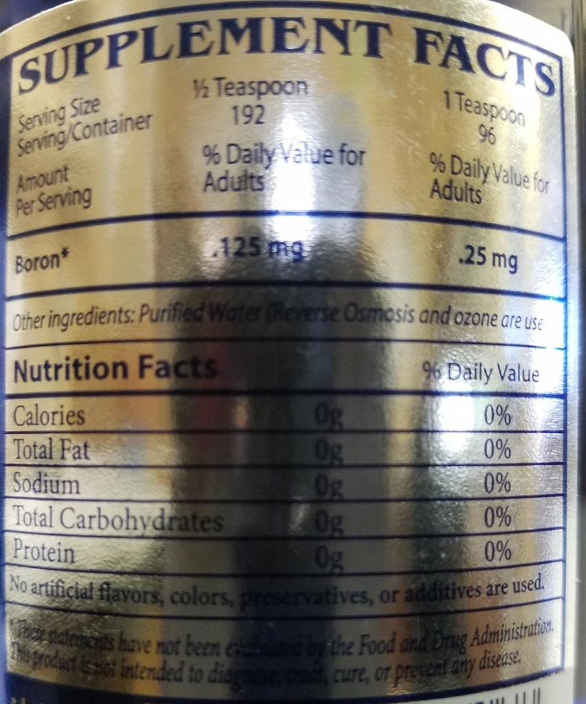 Suplement do boru - Angstrom Boron Liquid Jonic Boron Supplement - 16 oz.
