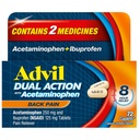 Advil Dual Action Back Pain Cappets Dostarcza 250 mg ibuprofenu i 500 mg acetaminofenu na dawkę 8 godzin bólu pleców - 72 Liczba