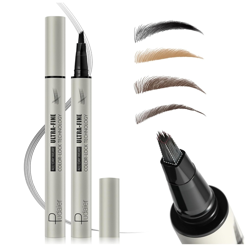 Mikroblading Ołówki Eyebrow, Liquid Magical Multi- Tip Ołówki Eyebrow dla kobiet, Wodoodporny długopis Eyebrow dla naturalnego Brow, Długi Lasting Ołówki Eyebrow z włosów jak brodawki Bros Makeup Pen
