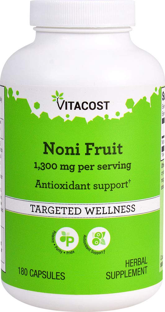 Vitacost Noni Fruit - 1300 mg na porcję - 180 kapsułek