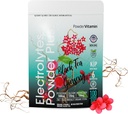 Proszek PowderVitate Electrolytes Plus (100 Servings) Czarna herbata Ginseng Electrolyte Proszek Keto, Cukier wolny, Pink Himalayan Salt, 1000mg potasu, 150mg wapnia, 150mg magnezu, Proszek nawadniający