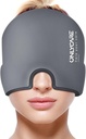 ONLYCARE Migrena Relief Cap, Soothing Migrena Mask, Ulepszony bez odór żel Ice Head Wrap, Hot and Cold Therapy, FSA lub HSA Kwalifikujący się Pack na ból głowy do napięcia i stresu (Grey)