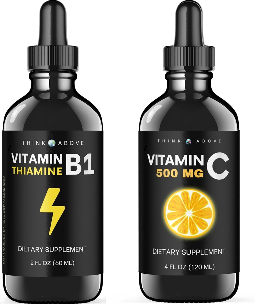 Witamina B1 Monoazotan tiaminy - płynne krople - 2 oz