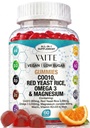 CoQ10 200mg Gumiaki z czerwonym drożdżem ryżowym i magnezem Glycinate - Omega-3, Cynk i Witamina K2 + D3 dla ogólnego zdrowia - Suplementy dla dorosłych - 60 Gumiaków do żucia