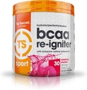 Top Secret Nutrition BCAA Re- Igniter Wegan Acid Supplement z Astaksantyną i Electrolyte, Mieszanka nawodnienia z wodą kokosową, 9.80 oz (30 porcji), Szerbet malinowy