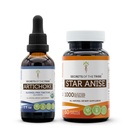 Karczoch USDA Kapsułki organiczne i anyżowe Star (2 szt.) 124; Karczoch organiczny wolny od alkoholu (Cynara scolymus) Suszony Liść 2 oz i 1000 mg Anyż Star (Illicium verum) Suszony Nasienie (60 Kapsułek)
