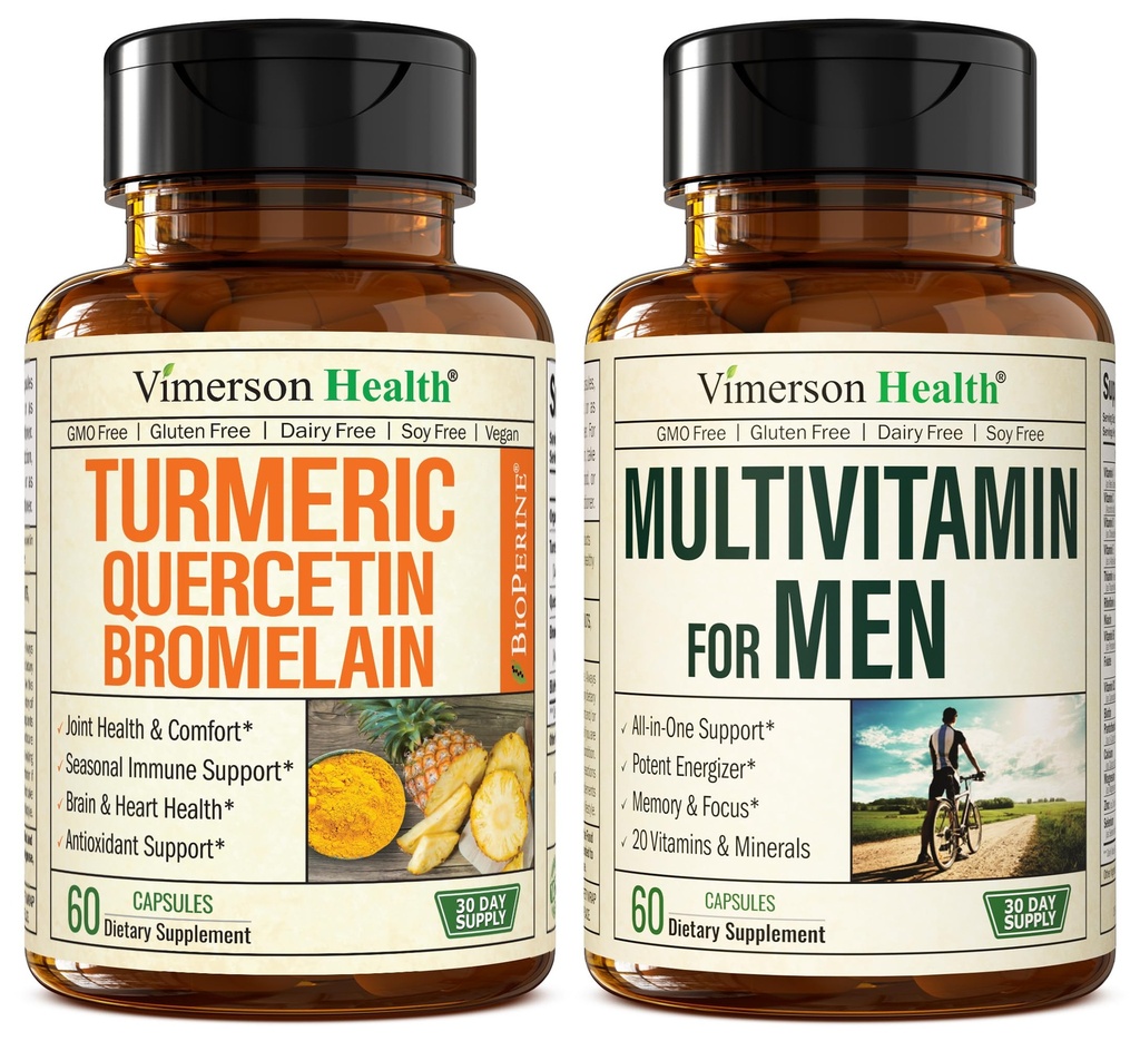 Quercetin z Bromelain & Kurkumina Turmerowa & Kompletna Multiwitamina dla mężczyzn