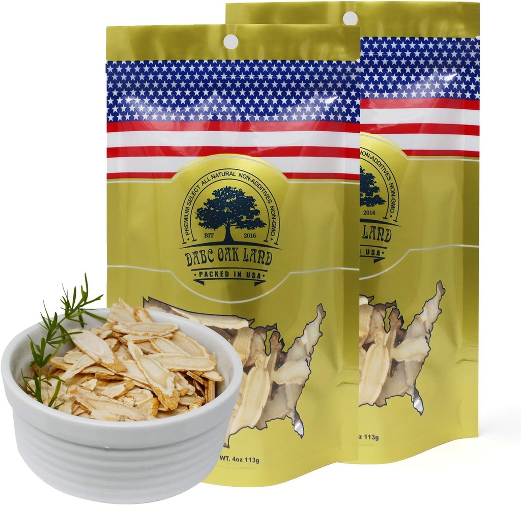 2 Torby American Ginseng Slices z Wisconsin, DOL American Wisconsin Ginseng Slices Root for Tea, Energia dla mężczyzn Kobiety Zdrowie Wzmacnia odporność, Gluten Free, Support Long Strip 2 Bags of 4OZ, 8OZ