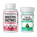 CHOICE lekarza - Beat Bloat + Wsparcie zarządzania wagą: Digestive Enzymes 180ct + Thin- 30 Probiotic 60ct - Value Pack