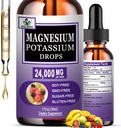 Glicynian magnezu z dodatkiem potasu, Glicynian magnezu płynny 500 mg Cytrynian potasu 500 mg, płynne krople magnezu do naczyń, kości, serca, zdrowia mięśni i nerwów, nieGMO, wegan