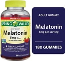 Soring Valley Melatonin Gumiaki, Nie GMO, Strawberry Flavor, 5 mg, 180 Count