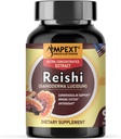 Reishi Mushroom Extract - Premium Quality, Tylko ciała owocowe, Przeciwutleniacz, Pmonotes długowieczność, Immunitet Booster, Energia & Witality, Usuwa zmęczenie, 90 Veg Caps.