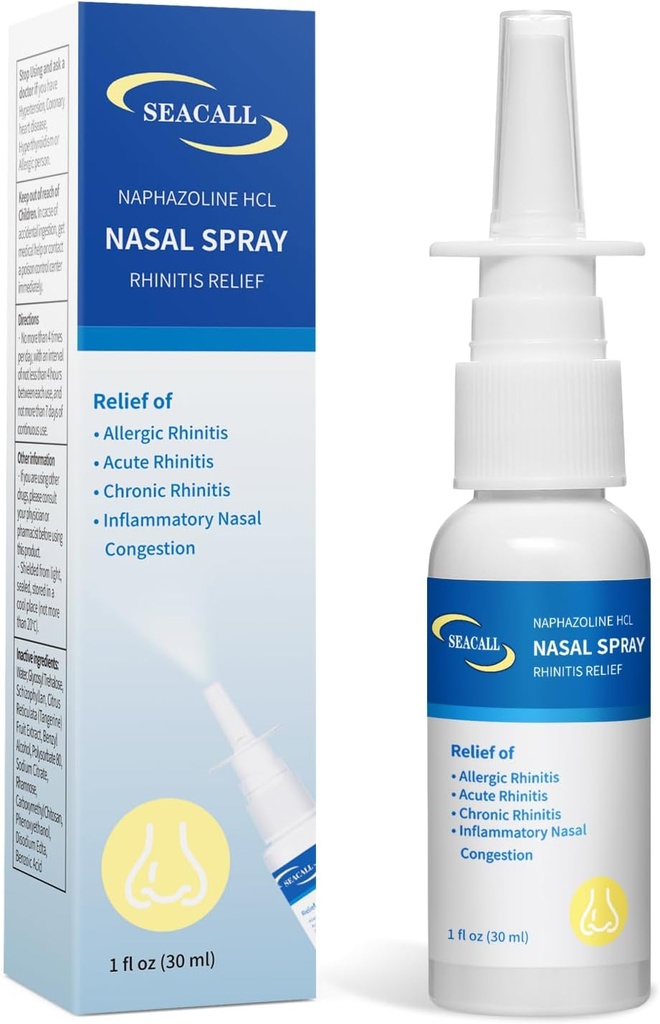 Spray do nosa, zapalenie błony śluzowej nosa Ulga w leczeniu alergicznego zapalenia błony śluzowej nosa, Asystuje w płukaniu drażniących błony śluzowej nosa, łagodzi objawy suchego nosa i zmniejsza pieczenie, swędzenie, katar i przekrwienie (30ml / 1 fl oz)