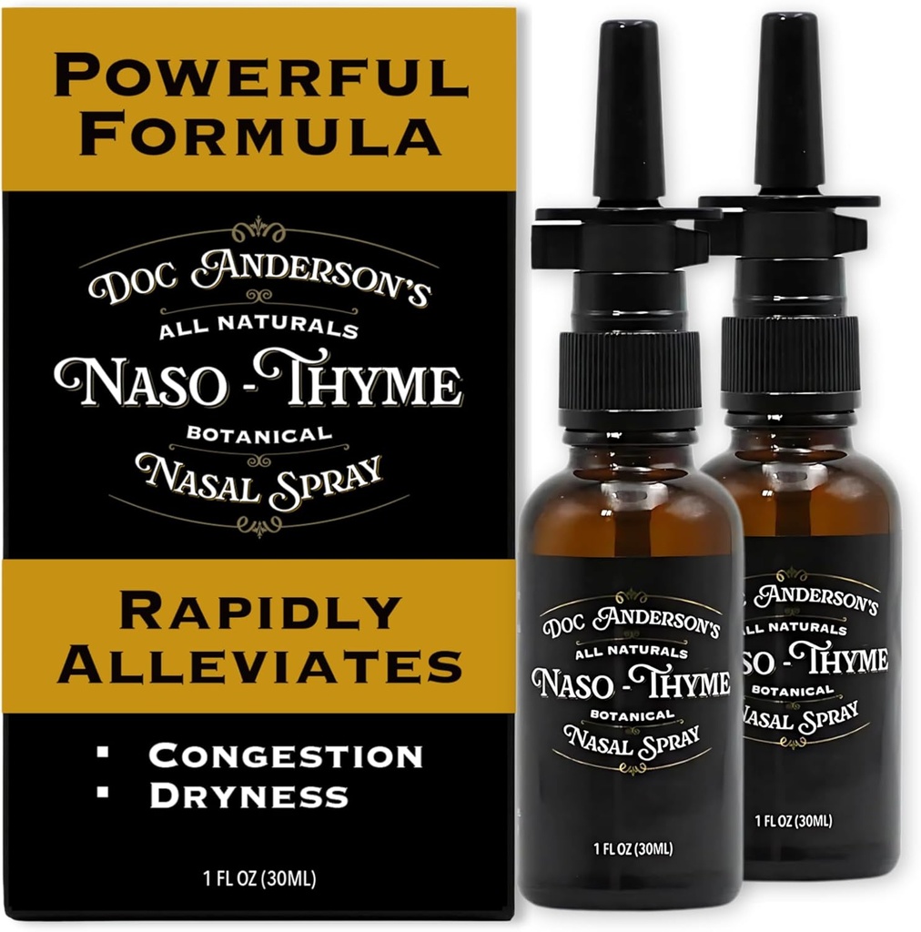 Doc Anderson 's Botanical Nasal Spray - Natural Congestion Relief with Aloe & Thyme for Clearer Breathing, Combat Irritants, and Moisturizes, Made in USA (2 Pack)