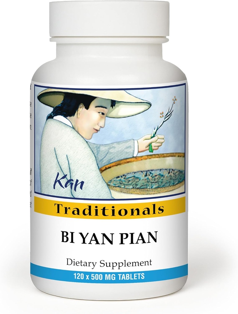 Kan Herb Company Bi Yan Pian - Tradycyjna chińska formuła ziołowa dla Sinus Health, Wspiera wyraźne przejścia nosowe, łagodzi sezonowy dyskomfort, Suplement ziołowy, 120 tabletek