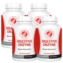 Silver Fern Brand Ultimate Digestive Enzym Supplement - 4 Butelki - Wysoka potencja, Multi Enzym - Digestive Comfort & Food Tolerance - Amylaza, Proteate, Cellulase, Więcej